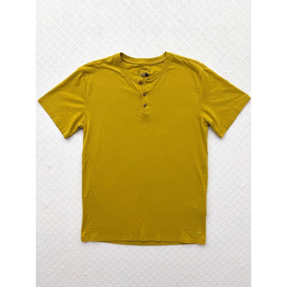 The North Face Terrain Short Sleeve Henley Mustard Yellow Shirt Mens S